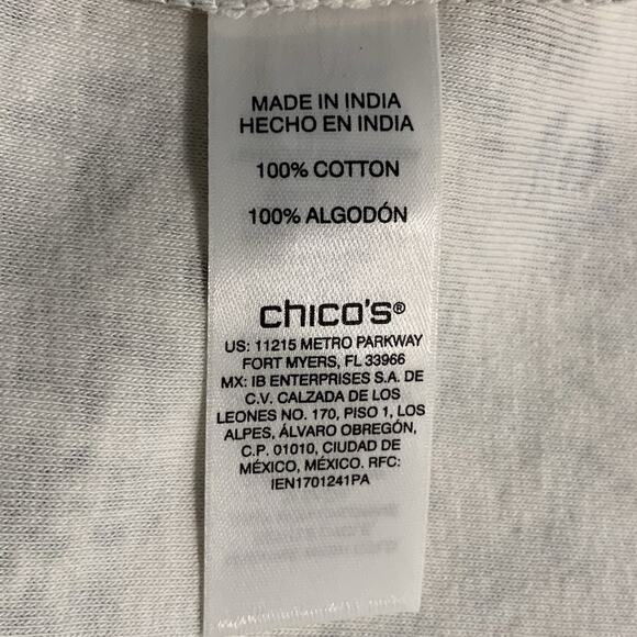 Chico's Top NWT Women's Size 4 (2X) Madam Maria Long Sleeve Modern Ecru Leisure - Picture 5 of 7